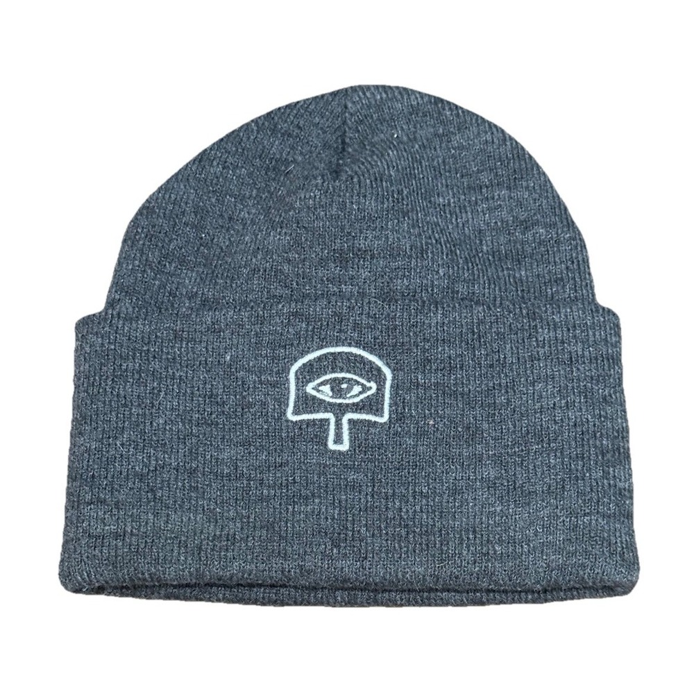 Illuminati PizzaEmbroidered Beanie Gray Winter Hat EUC‎